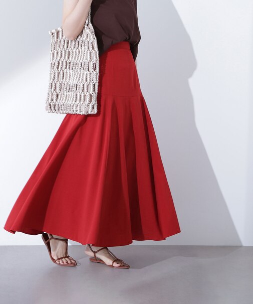 切替フレアマキシスカート