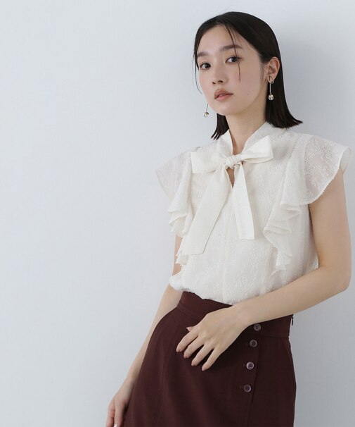 カットドビーボウブラウス