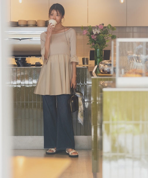 デニムフレアパンツ