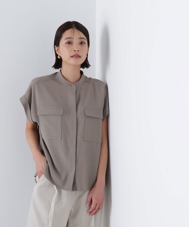ドライタッチダブルポケットブラウス