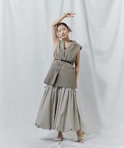 タフタギャザーバルーンスカート