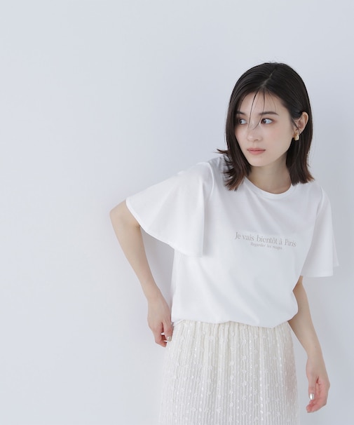 フレアスリーブロゴTシャツ