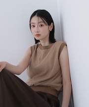 チュールレイヤードニット