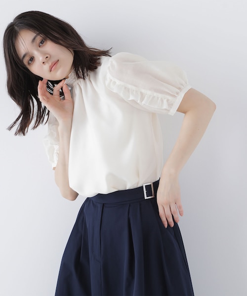 リネンライクサイドタイブラウス｜ナチュラルビューティーベーシックの