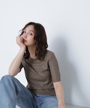 ラメリブカットソー