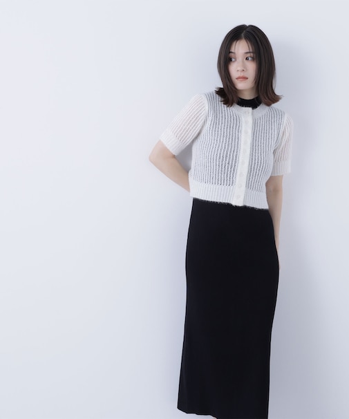 フィルムラメカーデセットニットワンピース