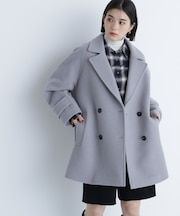 ダブルブレストフォルムミドルコート