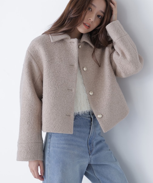 ステンカラーショートブルゾン