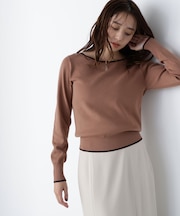 メタルポイントバイカラーニット