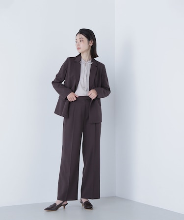 パウダリーツイルセットアップシリーズ ワイドストレートパンツ