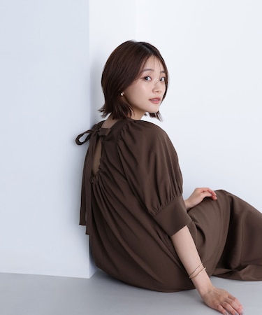 バックリボンリラクシーワンピース