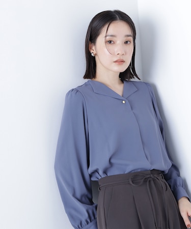 スキッパーメタルポイントブラウス