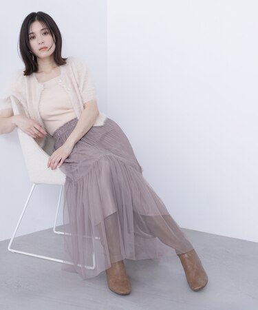 プリーツチュールスカート