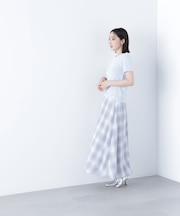 カラーヤーンチェックスカート