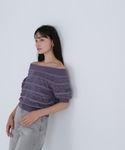 柄編みドルマンニット