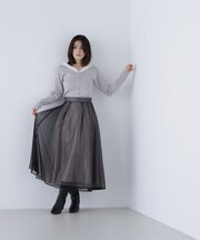 パイピングチュールフレアスカート