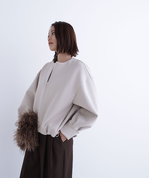 桜井着　bajra ノーカラーブルゾン　美品 ノーカラーダンボールブルゾン｜ナチュラルビューティー
