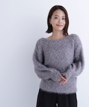 ミックスカラーヘアリーニット