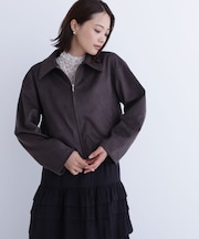 ステンカラーフェイクスエードブルゾン