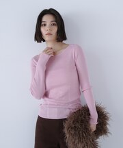 ウールブレンドニットシリーズ ボートネック