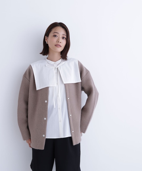 NATURAL BEAUTY BASIC FOX接結コーディガン　ブラウン　F FOX接結コーディガン｜ナチュラルビューティーベーシックの通販