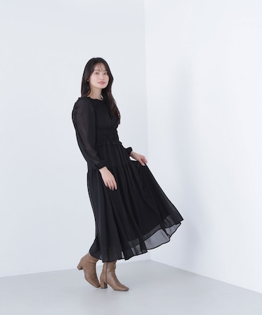 シャーリングシアーワンピース