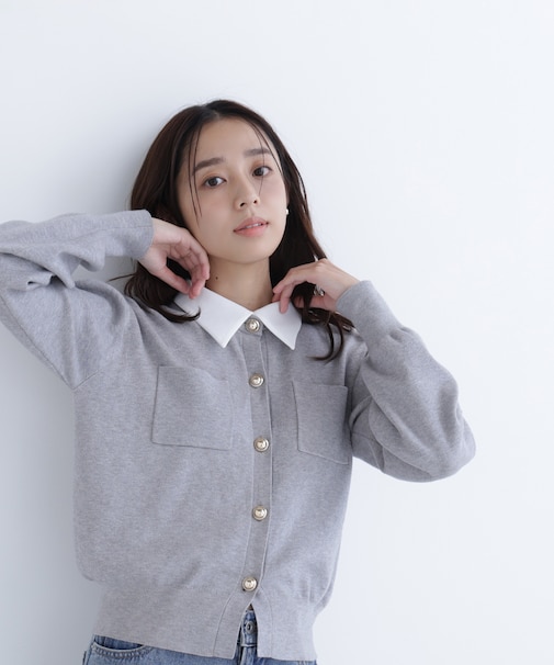 2wayカラーニットジャケット