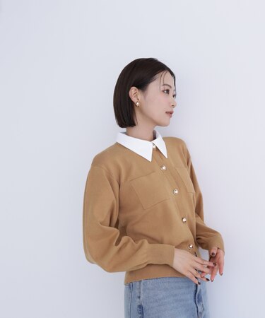 2wayカラーニットジャケット