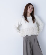 ヘムフリルドッキングニット