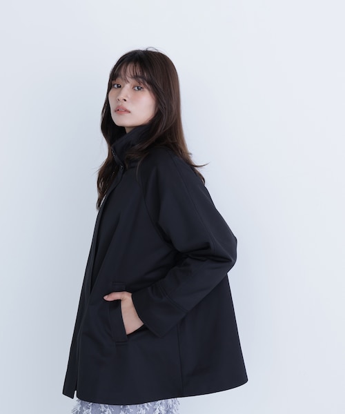 【美品】♡IENA テントラインフードブルゾン（ブラック）♡ スタンドネックテントラインブルゾン｜ナチュラルビューティー
