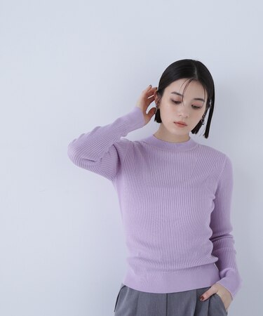 ウールブレンドニットシリーズ モックネック