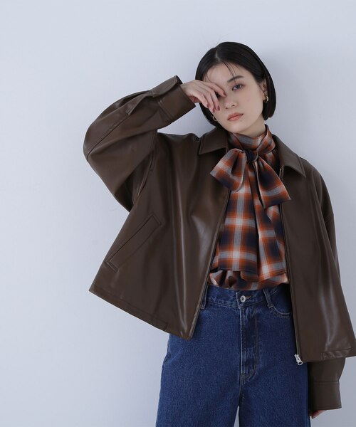 フェイクレザードロストブルゾン｜ナチュラルビューティーベーシックの