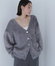 ヘアリーラメニットシリーズ Vネックカーディガン