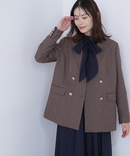 【新品】ナチュラルビューティーベーシックダブルブレストボクシージャケット未使用S ダブルブレストボクシージャケット | NATURAL BEAUTY BASIC
