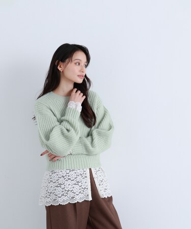 クロップドアゼフォルムニット