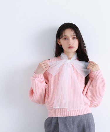 クロップドアゼフォルムニット