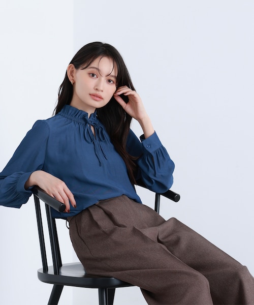 フロントツイストリボンブラウス｜ナチュラルビューティーベーシックの