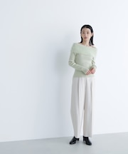 メタルディティールタックワイドパンツ