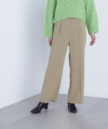 メタルディティールタックワイドパンツ