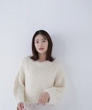 2wayネックスラブヤーンニット