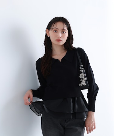 オーガンドッキングスキッパーニット