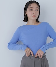 ニュアンスネックリブニット