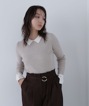 襟付ベーシックリブニット