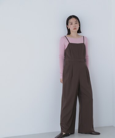 サイドボタンキャミオールインワン