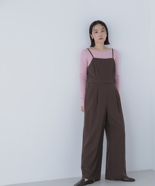 サイドボタンキャミオールインワン