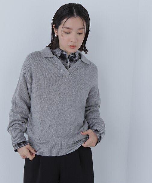 スキッパーポロニット