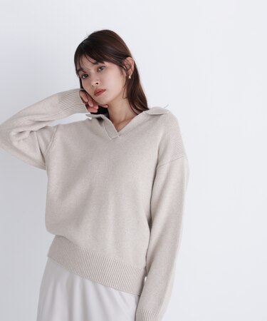 スキッパーポロニット