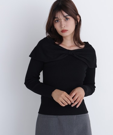 フロントリボンニット