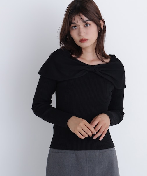 フロントリボンニット
