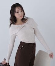 フロントリボンニット